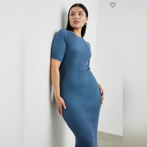 #132 Rails Genesis Dress NWOT Midi Ribbed Cut Out Back - Picture 5 of 13